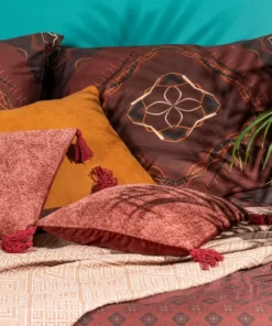 Alternative view of Pościel satynowa bordowa - Eurofirany Terra Collection - satyna bawełniana - bordowa