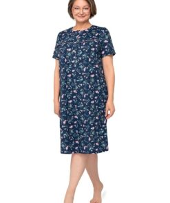 granatowa koszula nocna martel rozpinana bogna