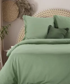 Gładka Pościel zielona - Eurofirany - 100% bawełniana oliwkowa pościel