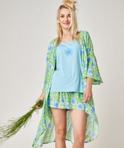 piżama damska krótka z narzutką komplet 510