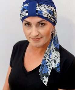 szarfa do turbanu biało niebieska