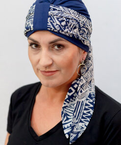 szarfa nell elegancki granatowy wzór