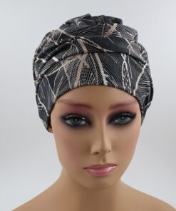 turban kasia czarny we wzór