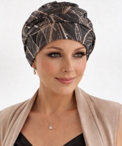 Bambusowy Turban Kasia czarny ze złotem