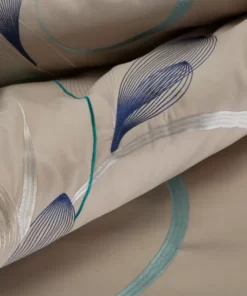 Alternative view of Pościel Premium - satyna bawełniana - pościel beżowa z haftowanym wzorem