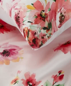 Alternative view of Biała Pościel w wiosenne kwiaty - Classic Satin - satyna bawełniana - biała w czerwone kwiaty