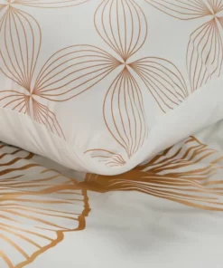 Alternative view of Biała Pościel w złoty wzór - Eurofirany Limited Collection - satyna bawełniana