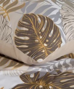 Alternative view of Pościel brązowo beżowa z mikrofibry - pościel w liście monastery