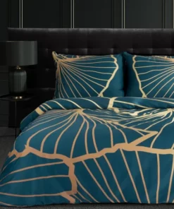 Pościel Eurofirany niebieska - Limited Collection - satyna bawełniana - ciemno turkusowa pościel