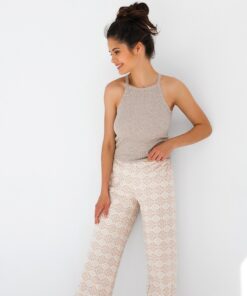 ekskluzywna piżama damska sensis francesca beż