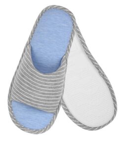 wygodne kapcie szaro niebieskie