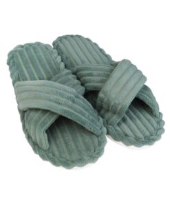 wygodne kapcie damskie zielone odsłonięte palce miękkie kapcie