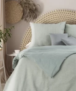 Zielona Pościel Eurofirany Terra Collection - miętowa pościel w paski