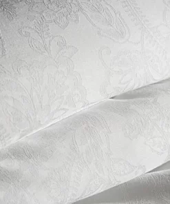 Alternative view of Biała Pościel z adamaszku Eurofirany - w żakardowy roślinny wzór