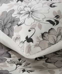 Alternative view of Pościel Polska - klasyczna pościel z satyny bawełnianej - szara w kwiatki