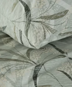 Alternative view of Pastelowa zielona Pościel Polska - Terra Collection - 100% bawełna - jasno zielona w listki