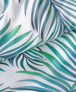 Alternative view of Pościel biało turkusowa w liście palmowe z mikrofibry