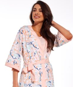 lekki pastelowy szlafrok madlene do kompletu z piżamami