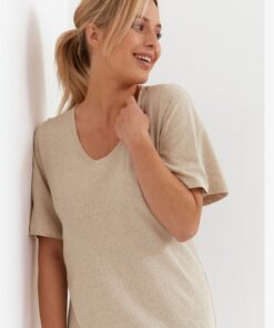 lniana koszula nocna beżowa cana 268