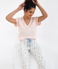 piżam damska sensis ines krótki rekaw długie spodnie