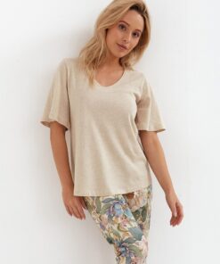 polska piżama damska z luźnym szerokim rękawem