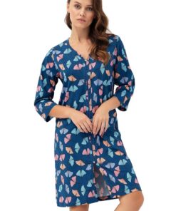 lekki cienki szlafrok damski zapinany na suwak