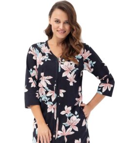 granatowy szlafrok na suwak