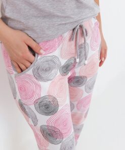 wygodna bawełniana piżam damska spodnie z kieszeniami