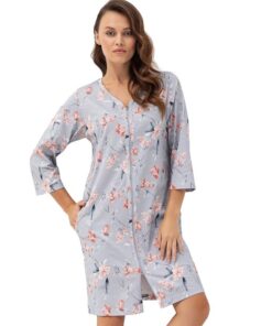 lekki szlafrok damski na suwak