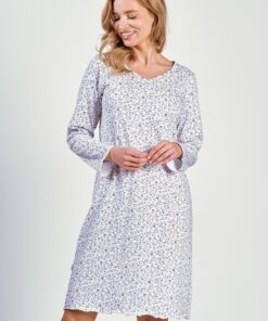 biała koszula nocna długi rekaw