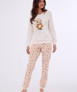 beżowo kremowa piżama damska