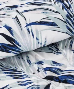 Alternative view of Pościel biało niebieska w liście palmowe Eurofirany mikrowłókno