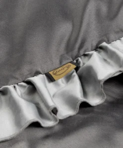 Alternative view of Szara elegancka pościel z ozdobną falbaną