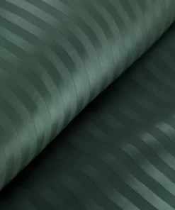 Alternative view of Ciemno zielona pościel w prążki - pościel satynowa Eurofirany