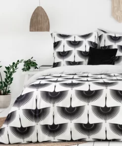 czarno biała pościel satyna bawełniana