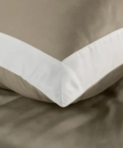 Alternative view of Kawowa pościel z kontrastującym białym brzegiem