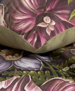 Alternative view of Oliwkowa pościel w kolorowe kwiaty z satyny bawełnianej