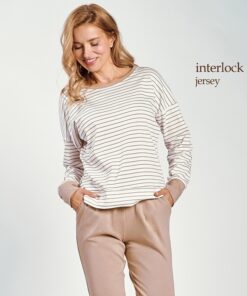 piżama damska z bawełny jersey wygodna bawełniana taro maggie