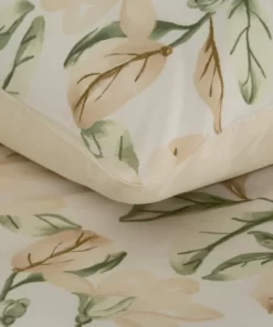 Alternative view of Bawełniana kremowa pościel w kremowo żółte kwiaty