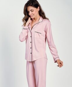 różowa piżam damska rozpinana