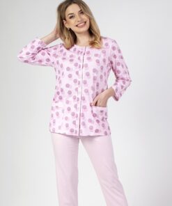 piżama damska długa rozpinana bluzka