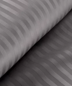 Alternative view of Szara pościel w prążki - pościel satynowa Eurofirany