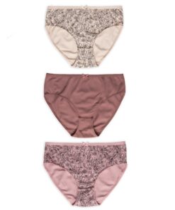 Figi damskie Majtki Lama zestaw 3 szt. beżowo kremowe
