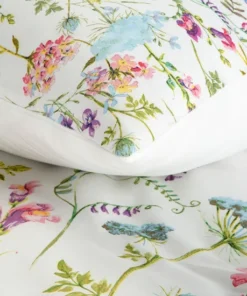 Alternative view of Biała pościel satynowa w kolorowe kwiatki Classic