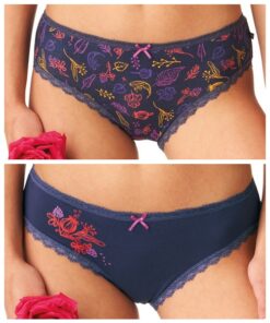 Majtki damskie Figi Key pakiet 2 szt. Granatowe