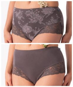 Figi damskie eleganckie majtki Key pakiet 2 szt. czekoladowe