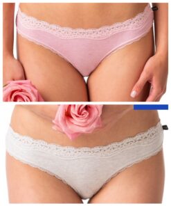 Majtki damskie Figi Key pakiet 2 szt. róż i szary