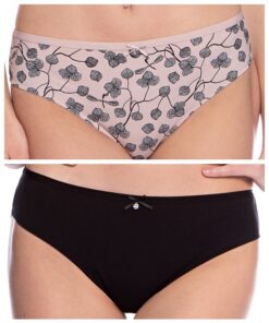 Majtki damskie Figi Lama pakiet 2 szt. czarny różowy
