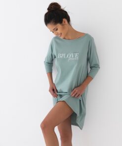 bawełniana koszula nocna sensis zielona