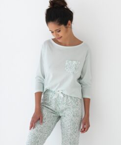 pudrowy kolor piżamy sensis flora